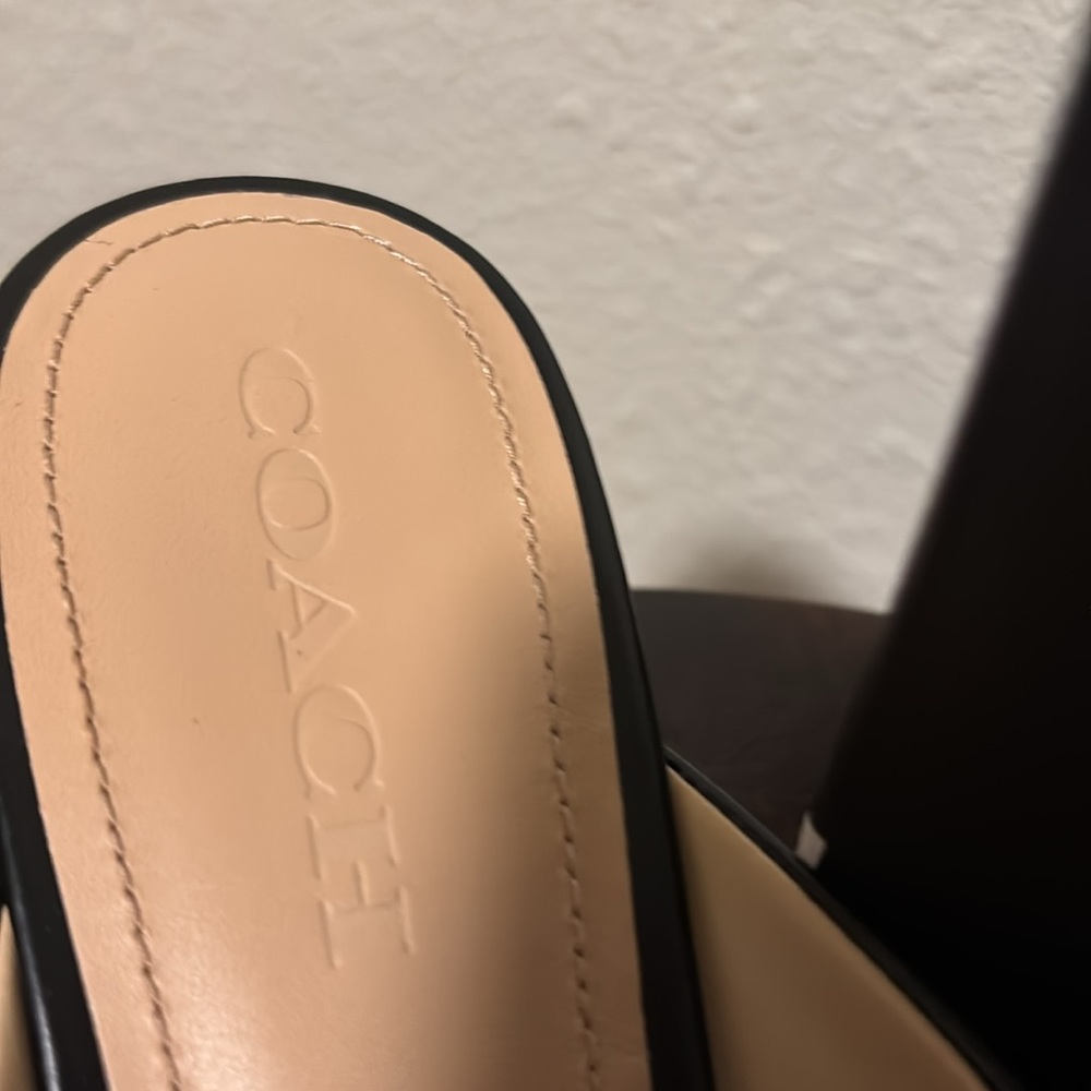 Coach Black Heels with Red Berry Detail - Picture 4 of 6